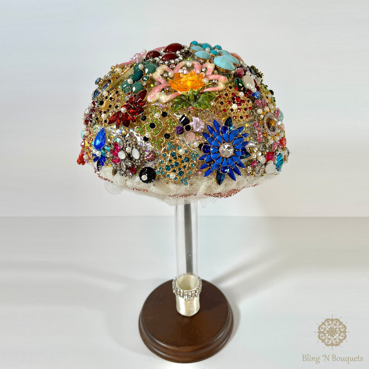 Wedding Brooch Bouquet ‘kaleidoscope’ bright colorful bold rainbow unique bride