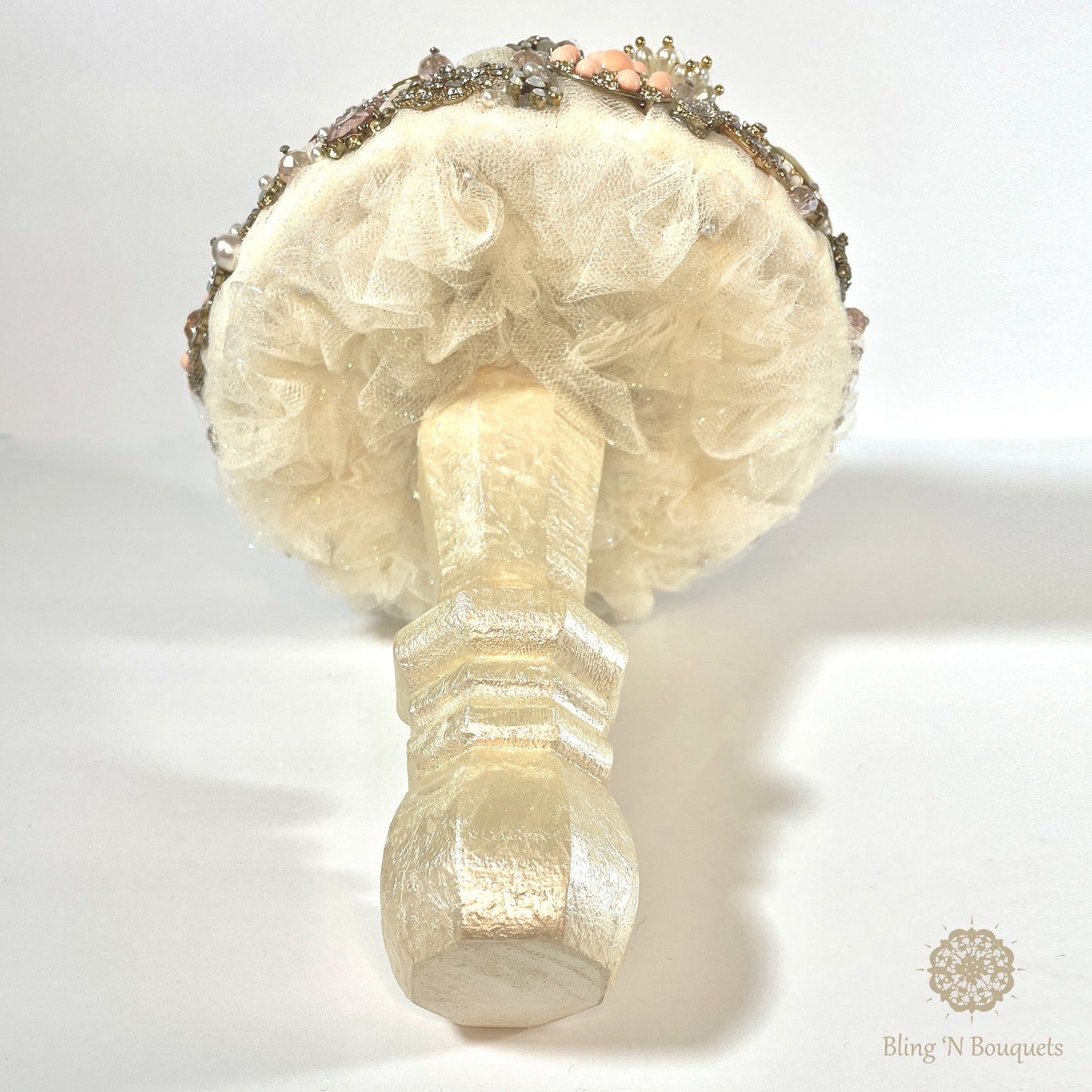 Cream 'N Peaches Wedding Brooch Bouquet, bridal jewels, unique, unconventional, statement bouquet