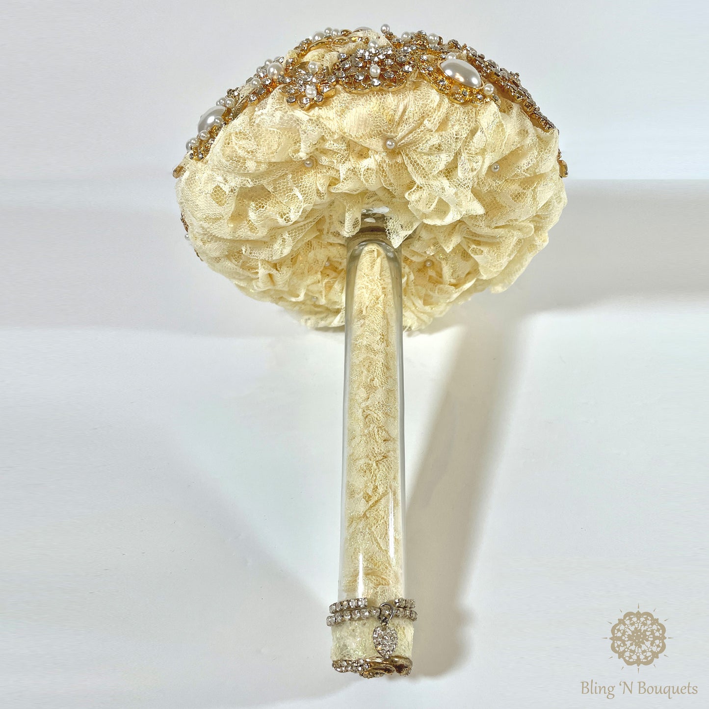 Gold Glamor Wedding Brooch Bouquet glitz sparkle shine unique unconventional bridal bouquet