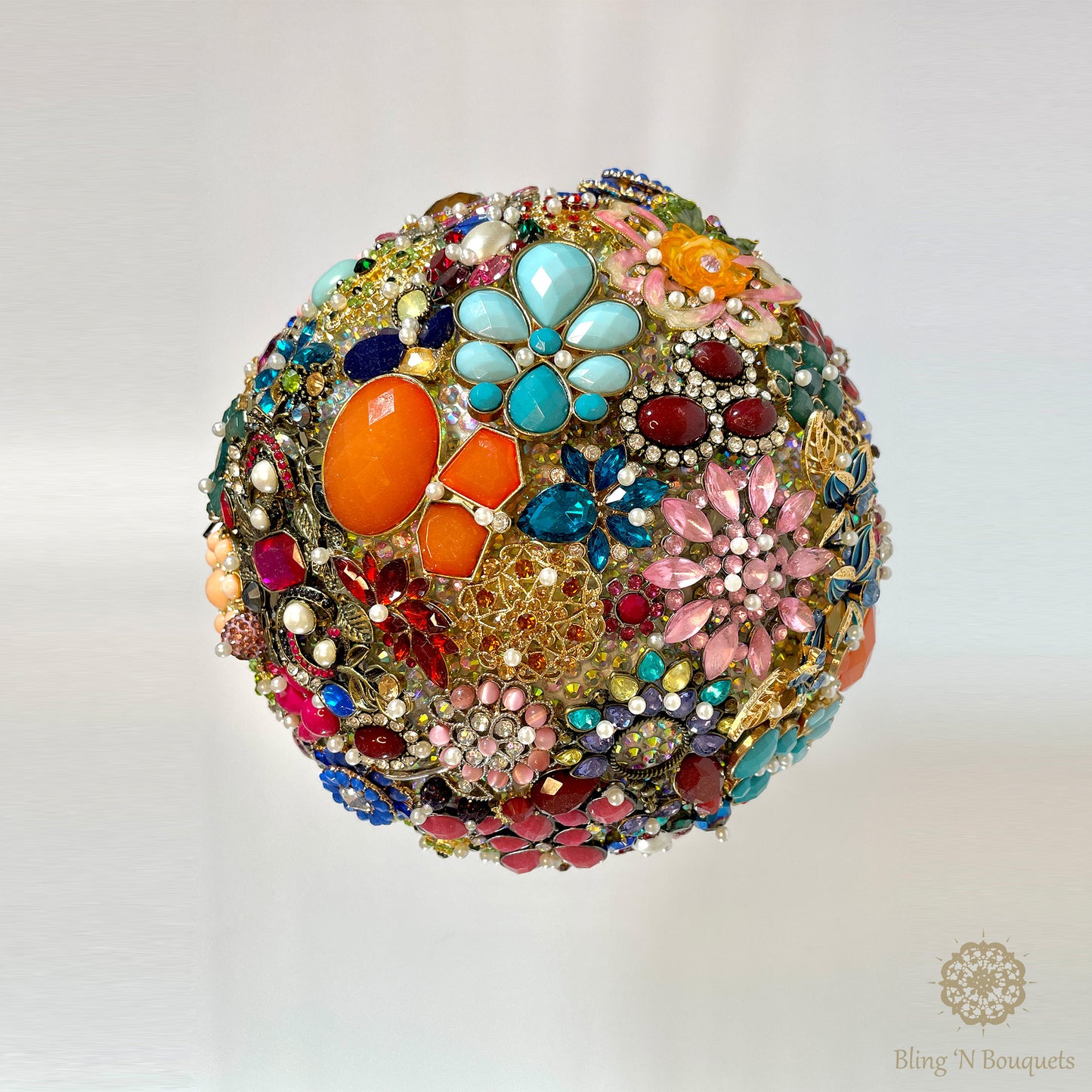 Wedding Brooch Bouquet ‘kaleidoscope’ bright colorful bold rainbow unique bride